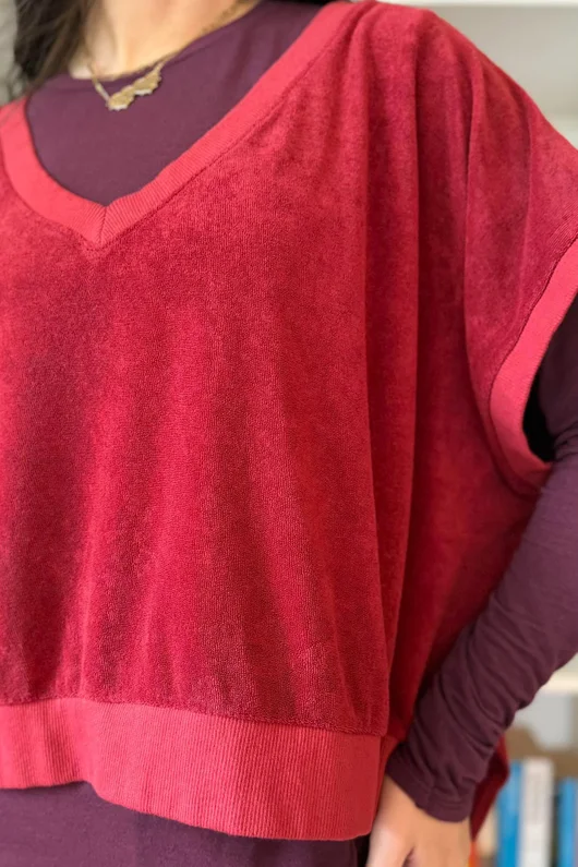 Terry B Hi Lo Tank Burgundy