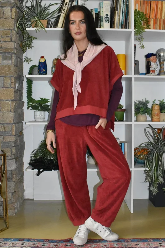 Terry B Hi Lo Tank Burgundy