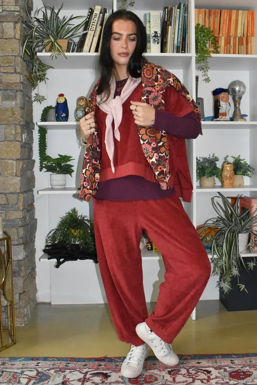 Terry B Hi Lo Tank Burgundy