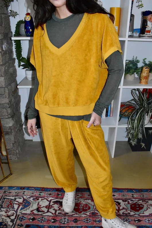 Terry B Hi Lo Tank Mustard