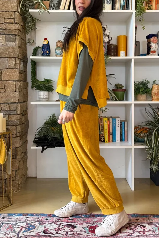 Terry B Hi Lo Tank Mustard