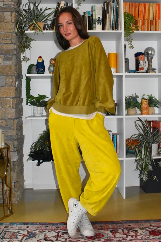 Terry B Lantern Sleeve Sweatshirt Mucky Olive