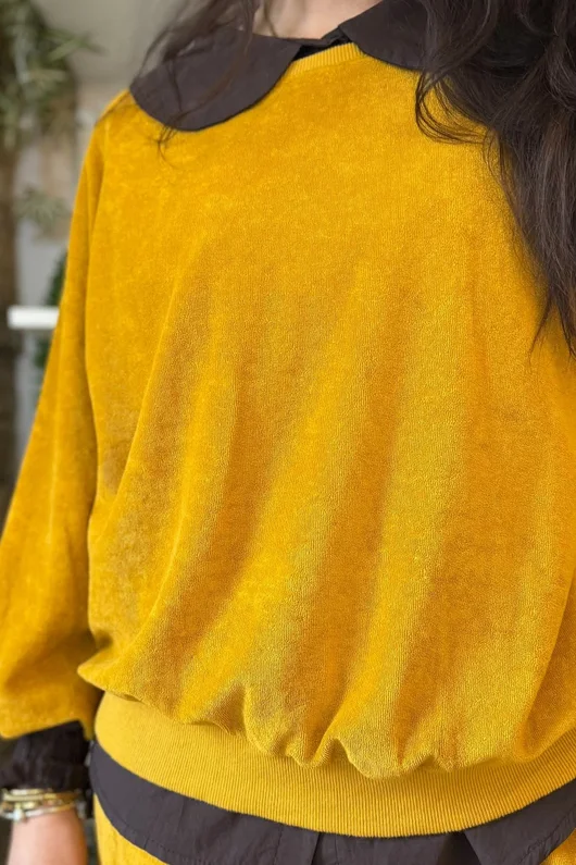 Terry B Lantern Sleeve Sweatshirt Mustard