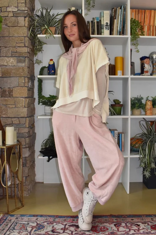 Terry B Relaxed Tapered Jogger Dusky Rose