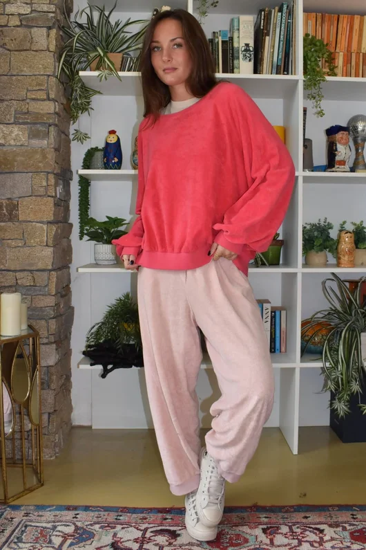 Terry B Relaxed Tapered Jogger Dusky Rose