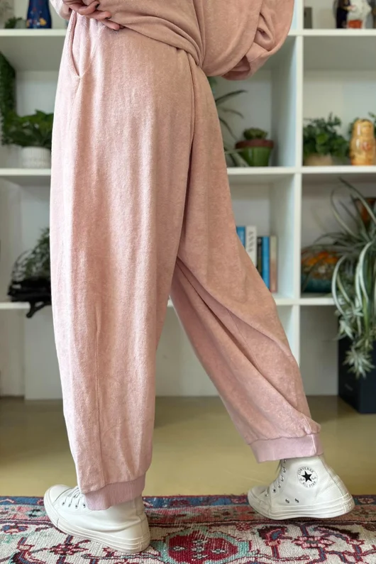 Terry B Relaxed Tapered Jogger Dusky Rose