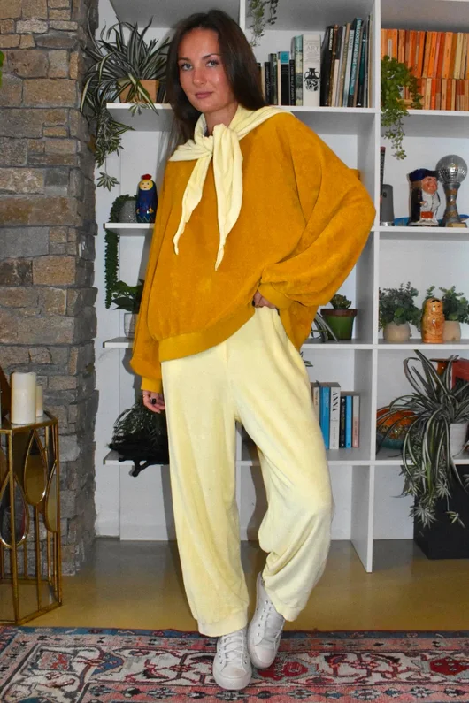 Terry B Relaxed Tapered Jogger Lemon