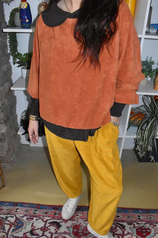 Terry B Relaxed Tapered Jogger Mustard