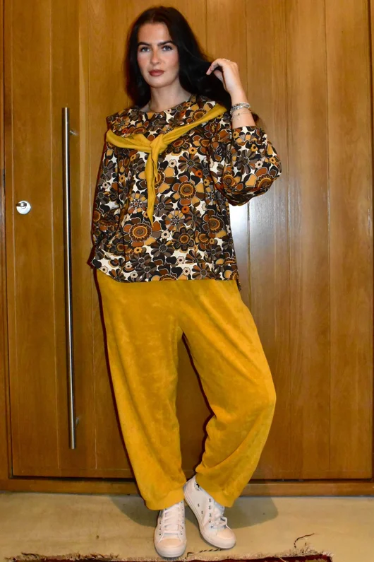 Terry B Relaxed Tapered Jogger Mustard