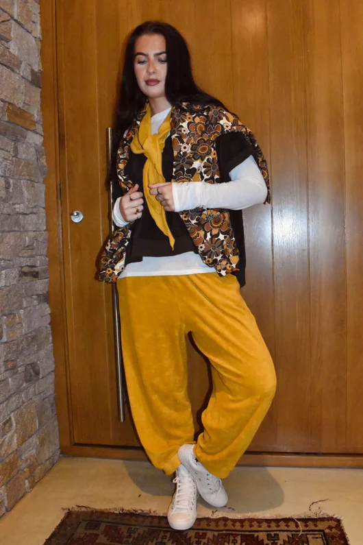 Terry B Relaxed Tapered Jogger Mustard