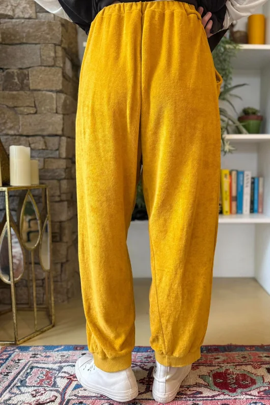 Terry B Relaxed Tapered Jogger Mustard