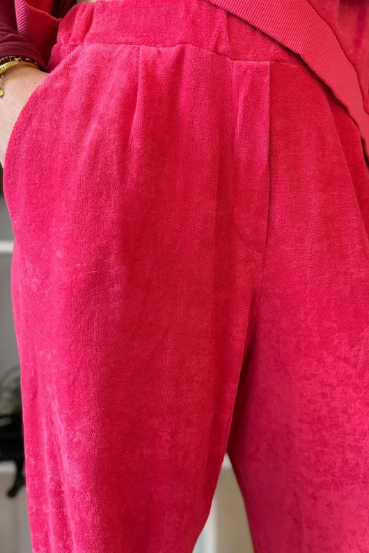 Terry B Relaxed Tapered Jogger Raspberry