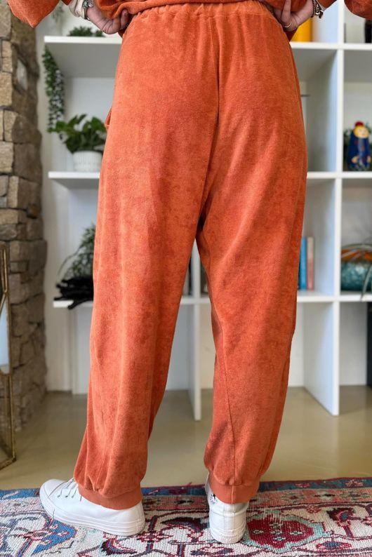 Terry B Relaxed Tapered Jogger Russet