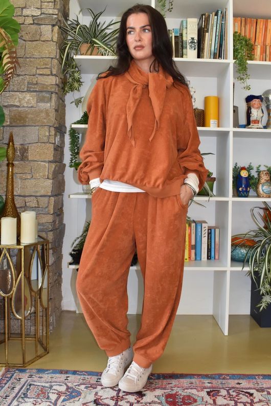 Terry B Relaxed Tapered Jogger Russet