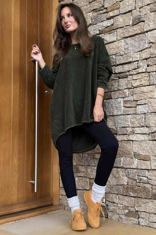 Terry B Scoop Dip Back Top Deep Moss /8 =