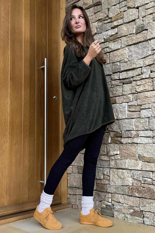 Terry B Scoop Dip Back Top Deep Moss /8 =