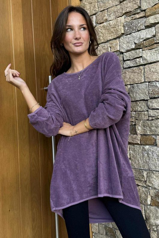 Terry B Scoop Dip Back Top Dewberry /8 =