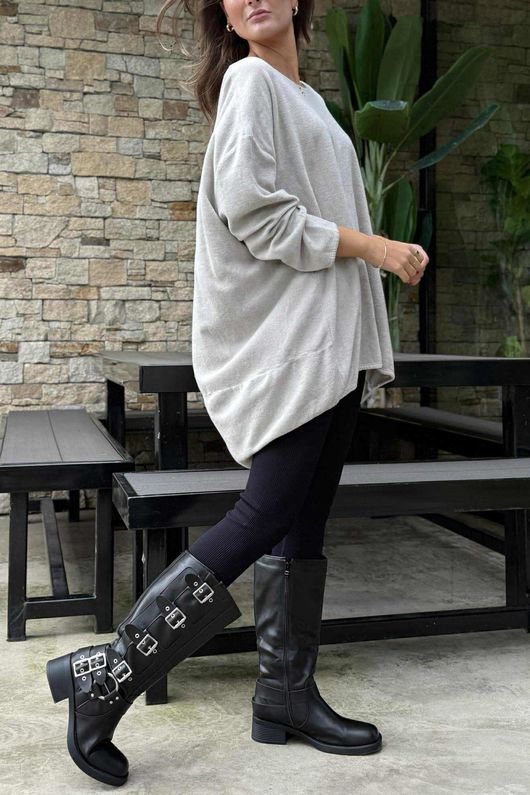 Terry B Scoop Dip Back Top Stone /8 =