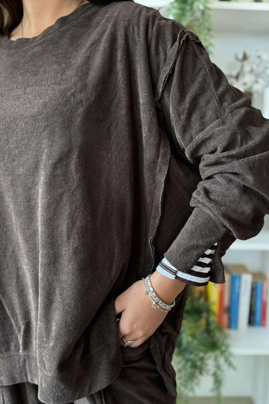 Terry Lite Chill Sweatshirt Chocolate