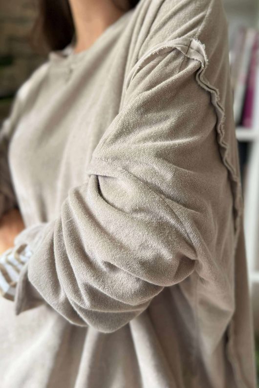 Terry Lite Chill Sweatshirt Stone