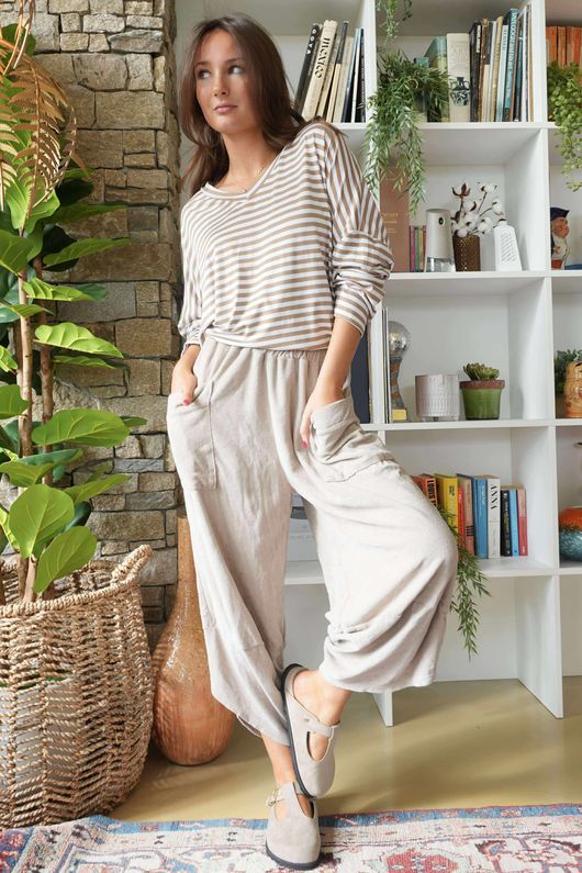 Terry Lite Shelby Pant Stone