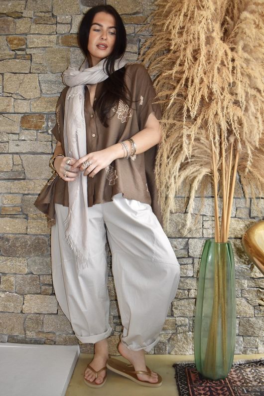 The Beach Front Paisley Shirt Chocolate /16=