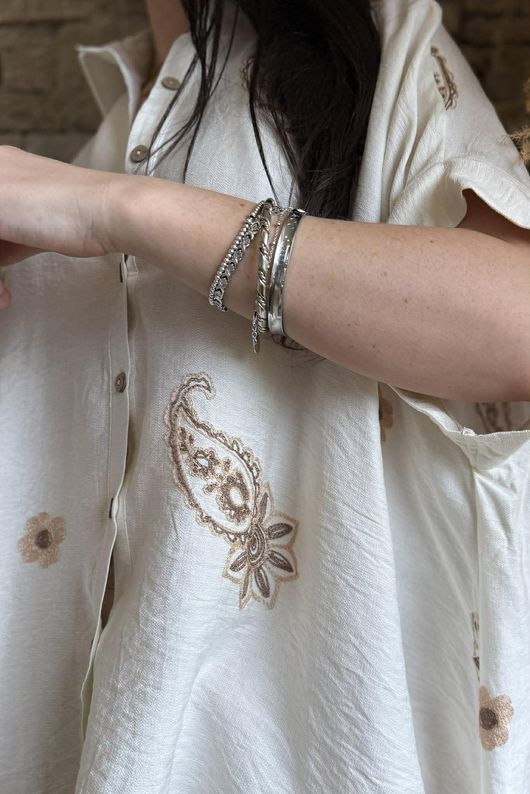 The Beach Front Paisley Shirt White /46=