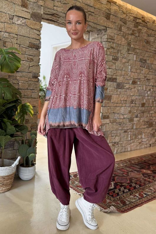 The Classic A Line Fine Knit Retro Bordeaux