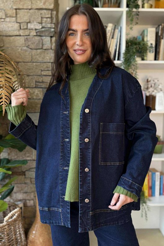 Dutton Denim Shacket Dark  