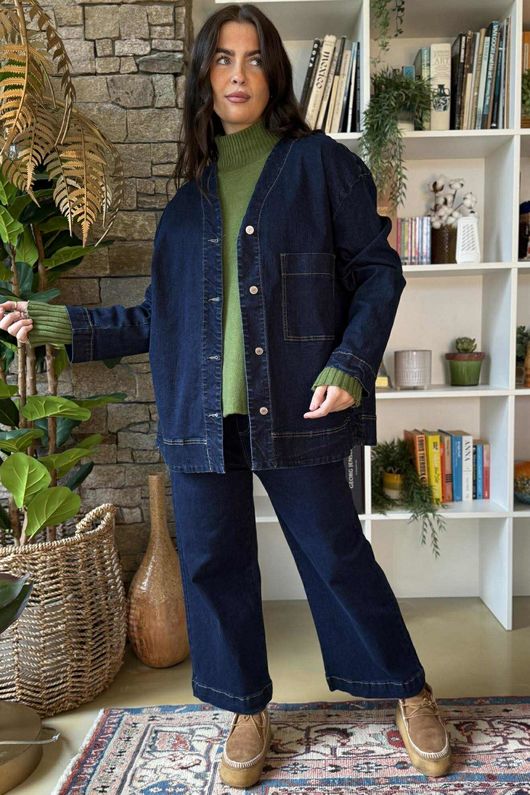 Dutton Denim Shacket Dark  