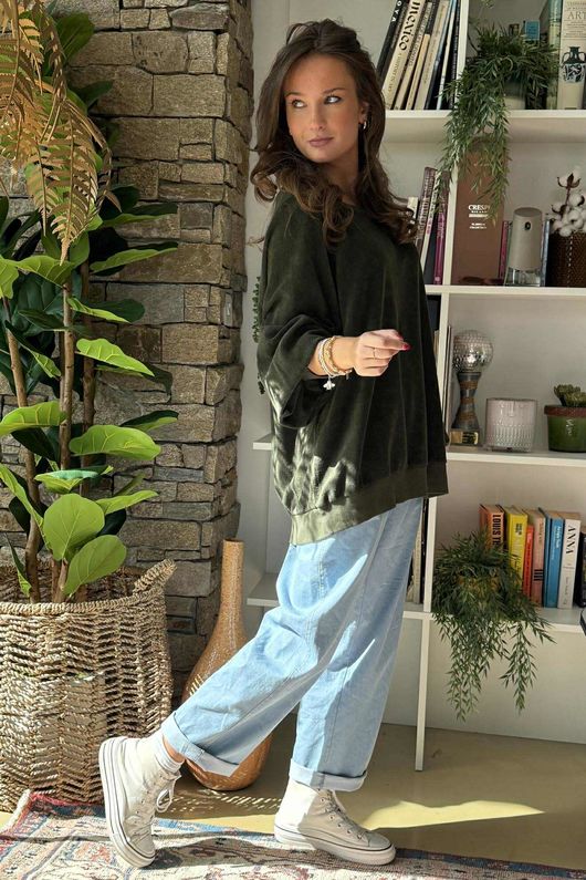 The Terry B Classic Sweatshirt Deep Moss
