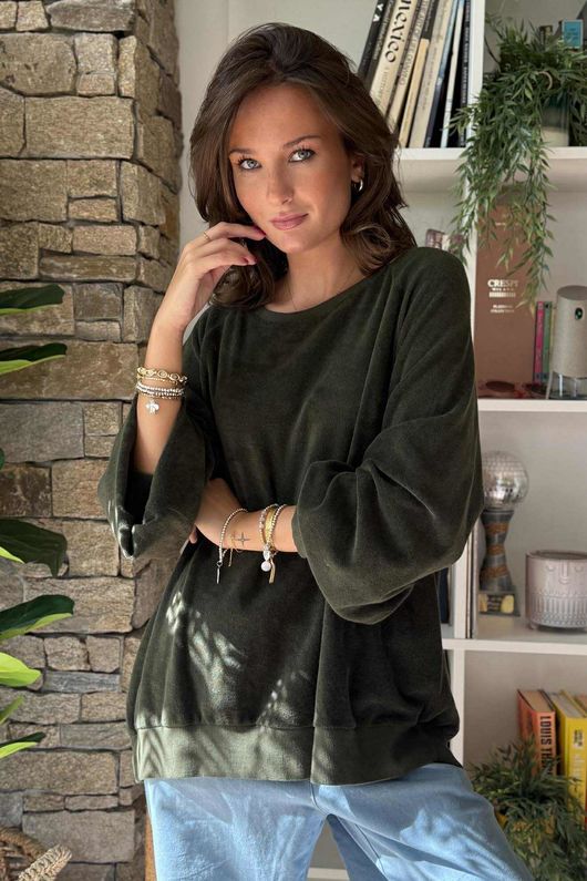 The Terry B Classic Sweatshirt Deep Moss