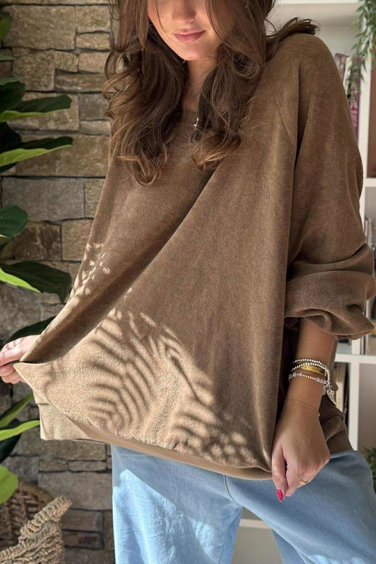 The Terry B Classic Sweatshirt Saddle