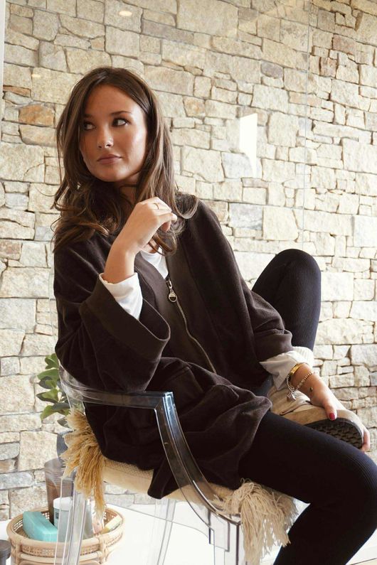 The Terry B Relaxed Zip Jacket Coffee Bean