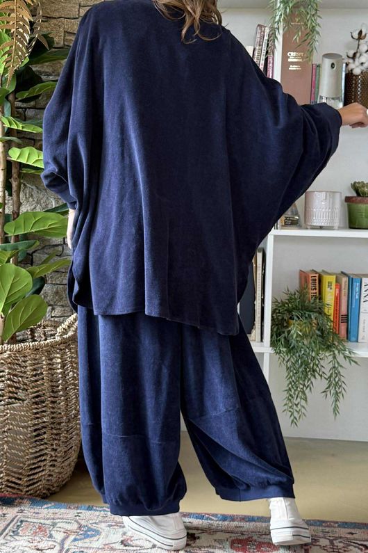 The Terry B Relaxed Zip Jacket Navy 