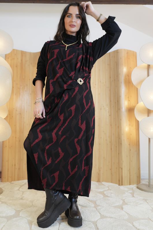 Vergara Lurex Dress Burgundy /15=