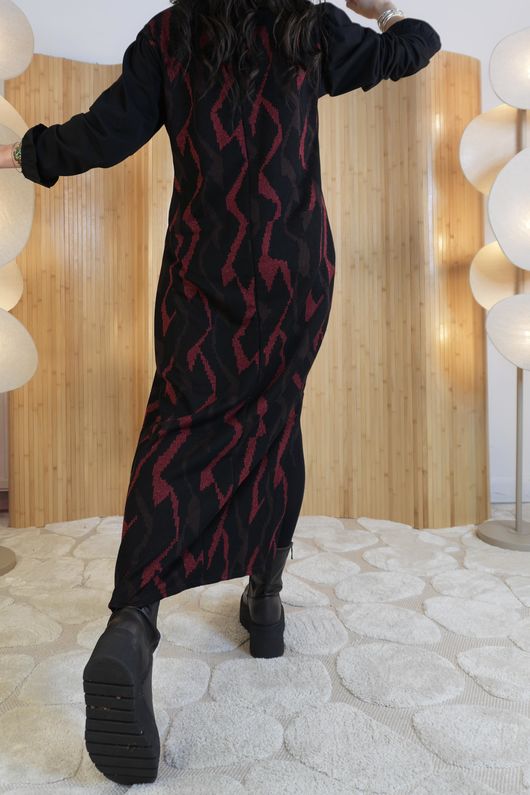 Vergara Lurex Dress Burgundy 