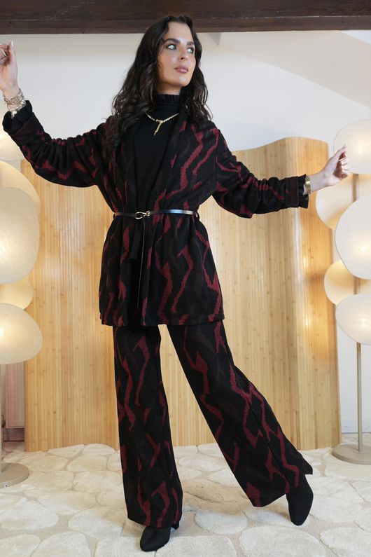 Vergara Lurex Jacket Burgundy