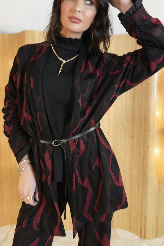 Vergara Lurex Jacket Burgundy