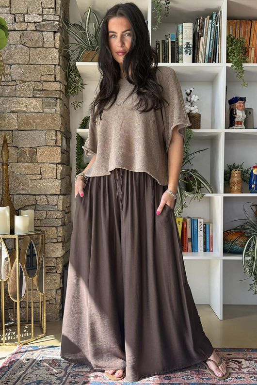 Vince Classic Palazzo Pant Chocolate 