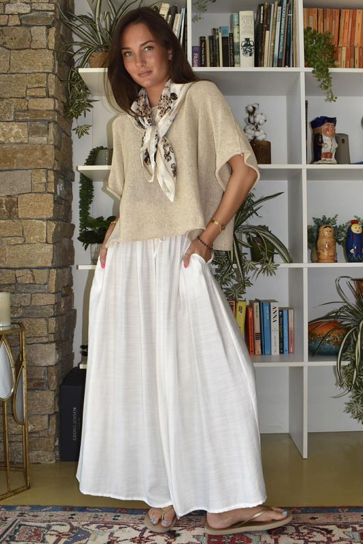 Vince Classic Palazzo Pant White