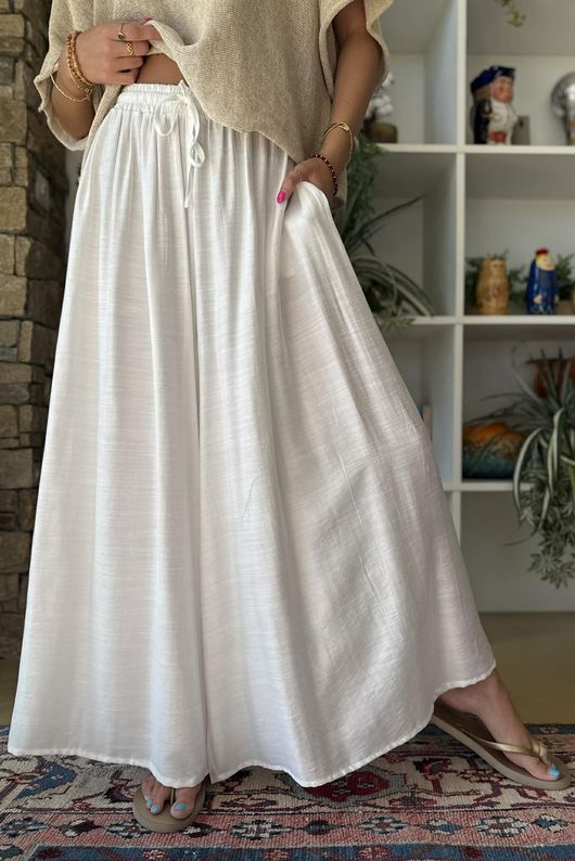 Vince Classic Palazzo Pant White
