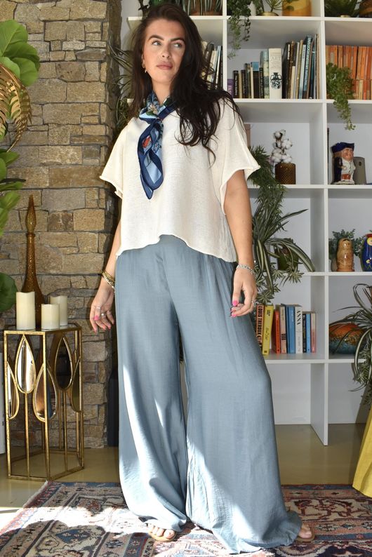 Vince Flat Front Shirring Flare Denim 