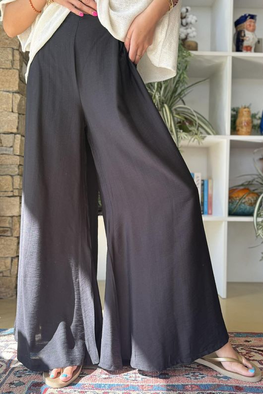 Vince Flat Front Shirring Flare Black