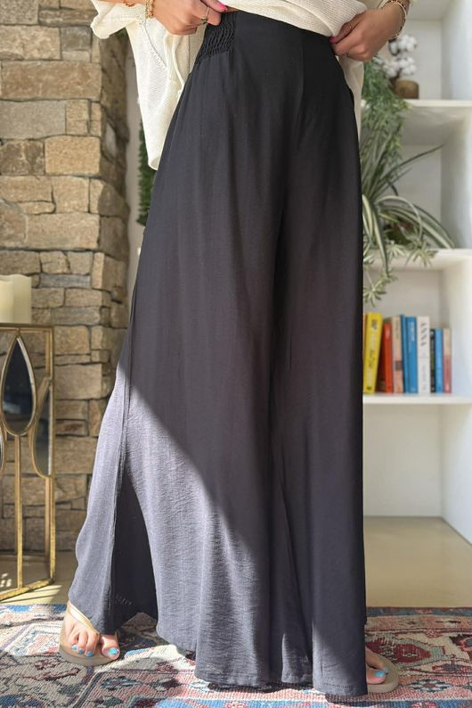 Vince Flat Front Shirring Flare Black