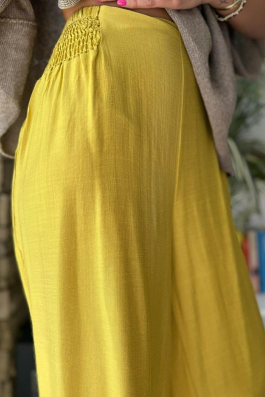 Vince Flat Front Shirring Flare Chartreuse