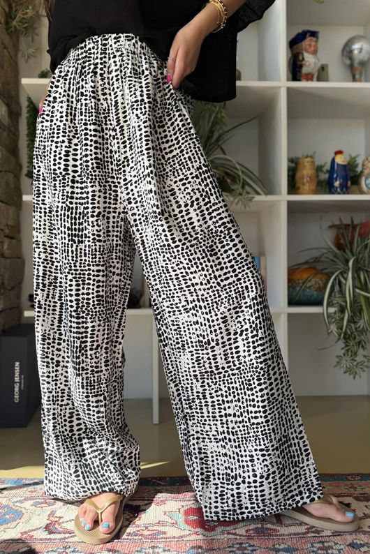 Vince Pebble Spot Wide Leg Pant Black