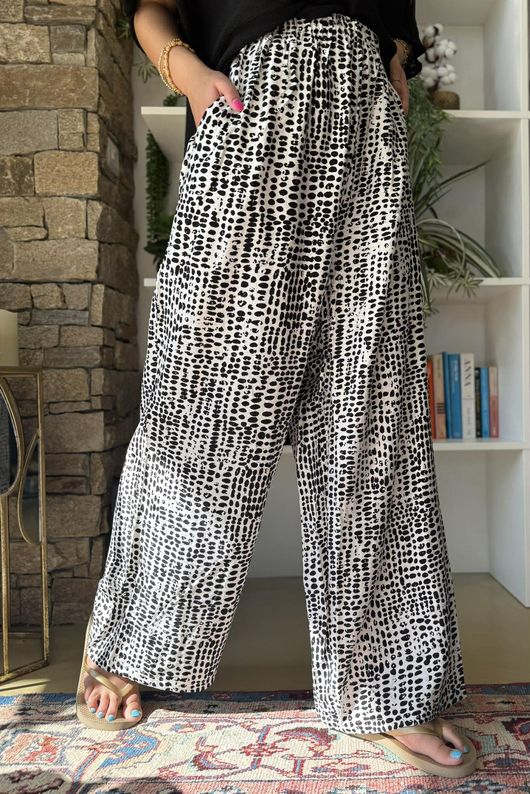 Vince Pebble Spot Wide Leg Pant Black