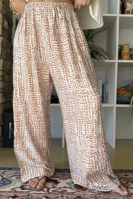 Vince Pebble Spot Wide Leg Pant Desert