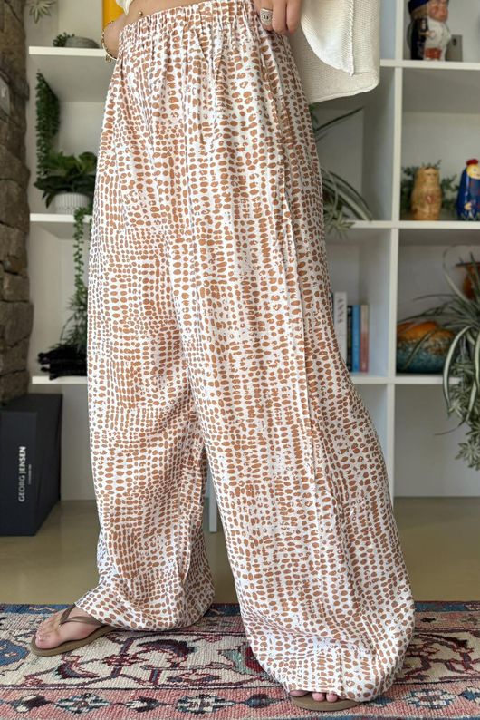 Vince Pebble Spot Wide Leg Pant Desert